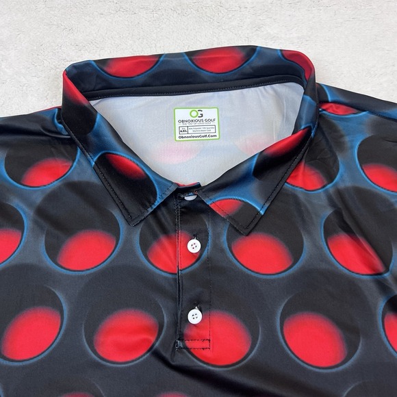 Obnoxious Golf Shirt Mens 4XL Geometric Print Stretch‎ Polyester Blend - Picture 3 of 9